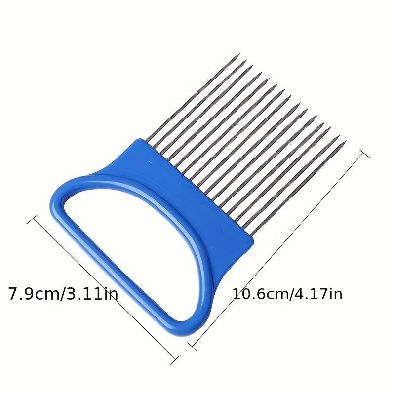 Stainless Steel Onion Insert Onion Cutting Fixer Kitchen Tool