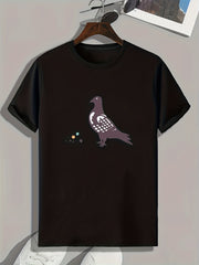 Bird Print Men's Graphic T-shirt for Summer