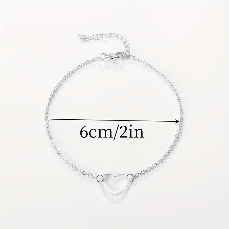 Heart Decor Chain Bracelet for Girls Daily Wear