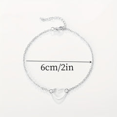 Heart Decor Chain Bracelet for Girls Daily Wear