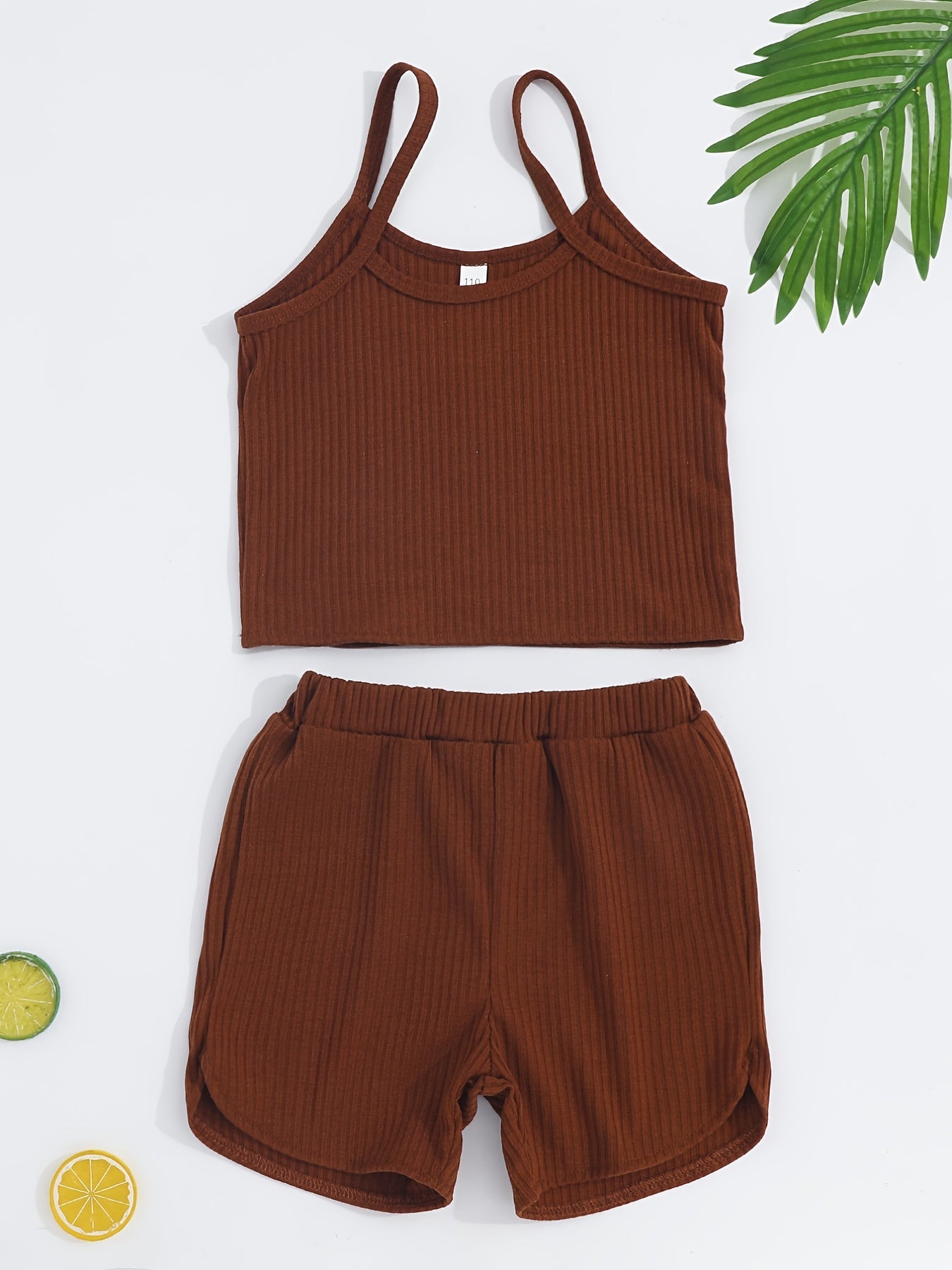 Toddler Girls Ribbed Tank Top Matching Shorts Baby Kids Clothes