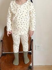 Girl's Pear Print Pajama Set 2pcs Long Sleeve Top & Pants