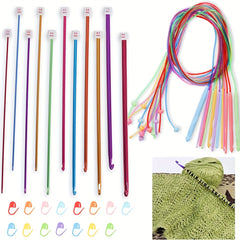 38pcs Tunisian Crochet Hook Set 2-8mm Aluminum Afghan Hook 3-12mm Plastic Needle