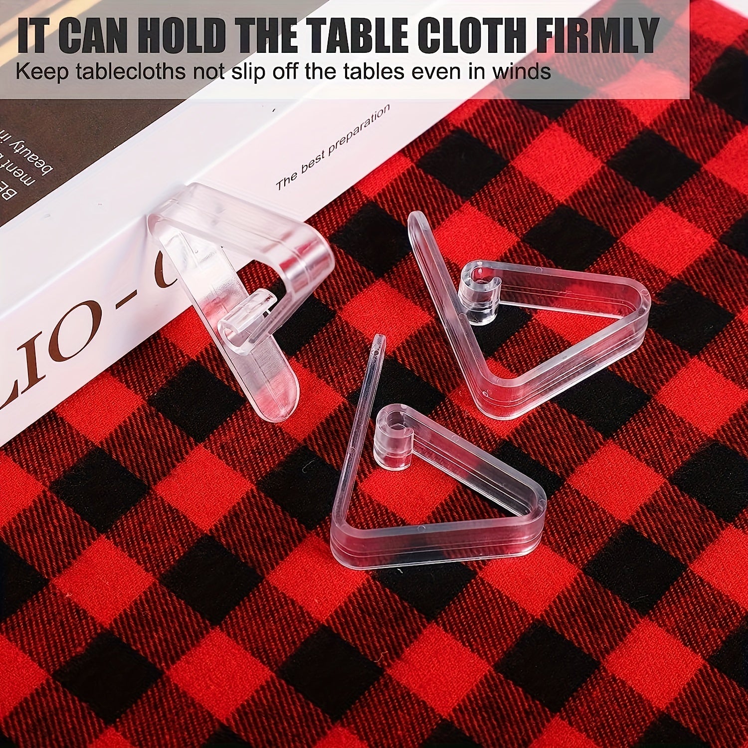 16pcs Plastic Table Cloth Clips Clear Tablecloth Clips Table Cloth Fixing