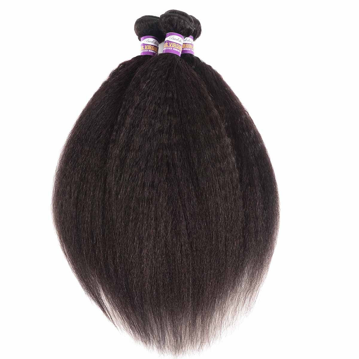 3pcs 10-30in Brazilian Human Hair Weave Wigs 10A Kinky Straight Bundles
