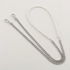 Metal Chain & Bead Decor Strap DIY Crossbody Bag Accessories