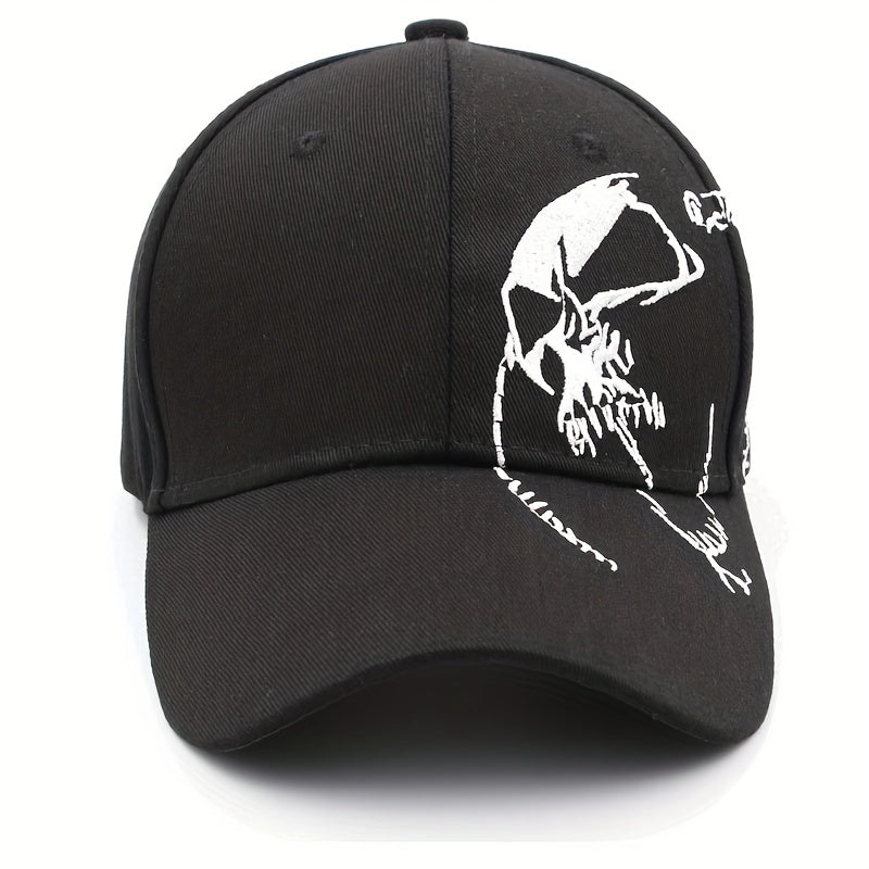 Hip Hop Skull Print Baseball Cap Unisex Sun Hat Adjustable Golf Dad Hat