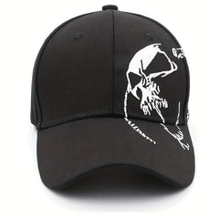 Hip Hop Skull Print Baseball Cap Unisex Sun Hat Adjustable Golf Dad Hat
