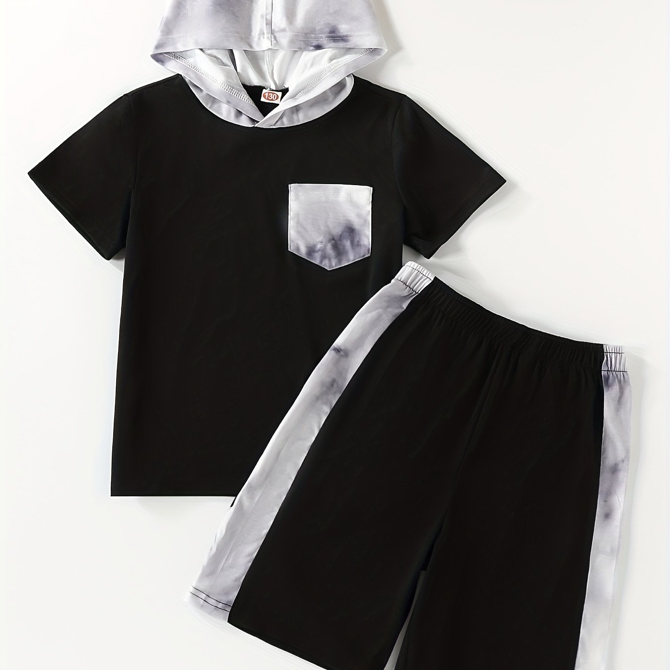 Boys Hooded T Shirt & Sport Shorts Set for Summer