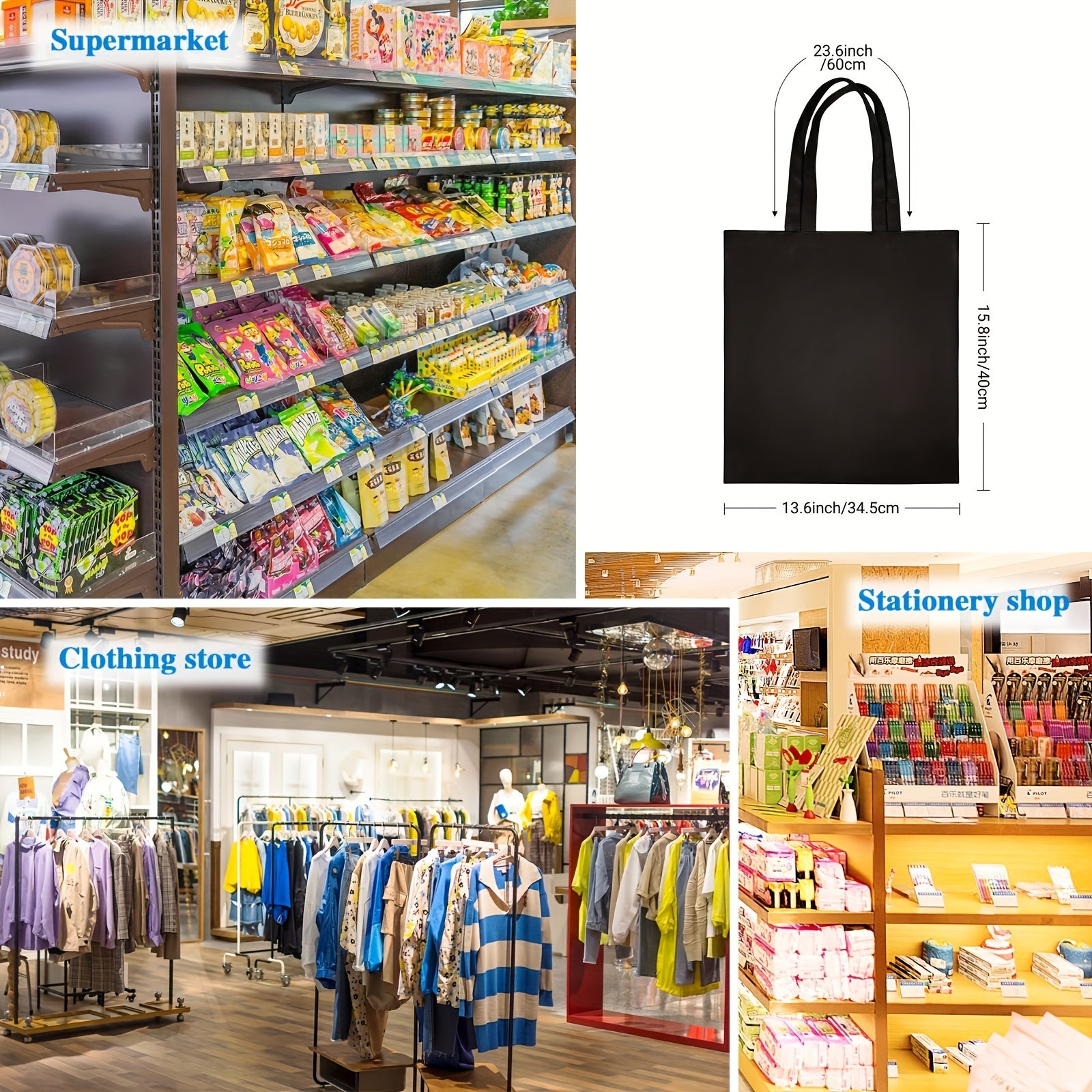 Large Canvas Tote Bags - Pack of 4, 6, or 12
