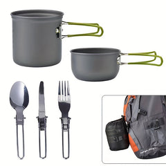 Portable Outdoor Cooking Set Pot Cookware Utensils for Camping Picnic Hiking