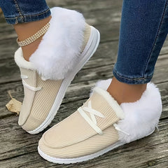 Winter Warmth Flat Shoes Women's Slip On Sneakers