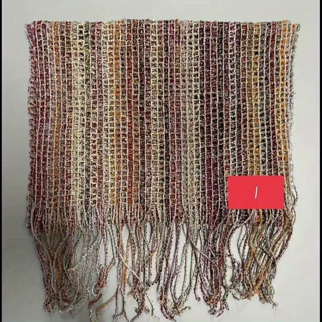 Vintage Tassel Shawl Thin Knitted Wraps Beach Cover Up