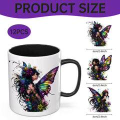 12pcs Gothic Fairy UV DTF Cup Sticker for Party Birthday Home Decoration