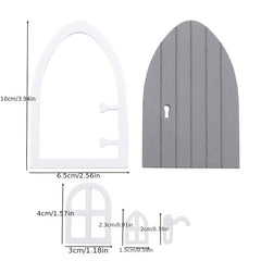 Mini Wooden Fairy Tale Door Ornament for 1:12 Dollhouse