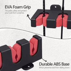 6 Hole Wall Mounted Fishing Rod Rack - Organize & Display Your Poles
