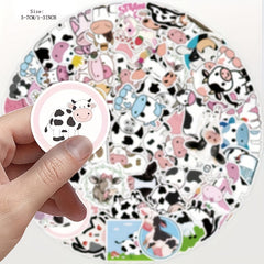 50pcs Cute Cow Doodle Stickers for Laptops, Phones, Desktops
