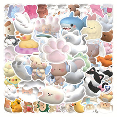 50pcs Cartoon Animals Graffiti Stickers For Various Uses