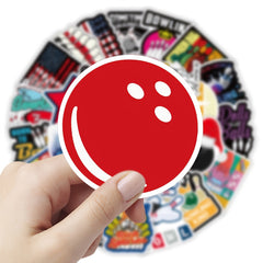 51pcs Cartoon Bowling Decal Set Vinyl Self Adhesive Appliques for Scrapbooking