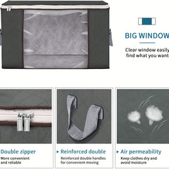 90L Large Capacity Foldable Storage Container with Reinforced Handle
