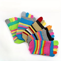 Colorful Cotton Five Toes Sports Socks
