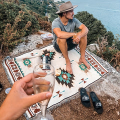 Vintage Picnic Mat Bohemian Style Blanket for Camping