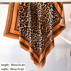 Leopard Print Shawl Large Square Scarf Outdoor Windproof Headwrap