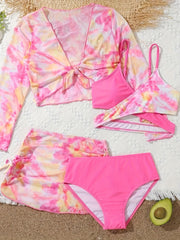 4pcs Tie Dye Swimsuit Set for Girls