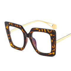 Rectangle Oversized Clear Lens Eyeglasses Light Blocking Glasses