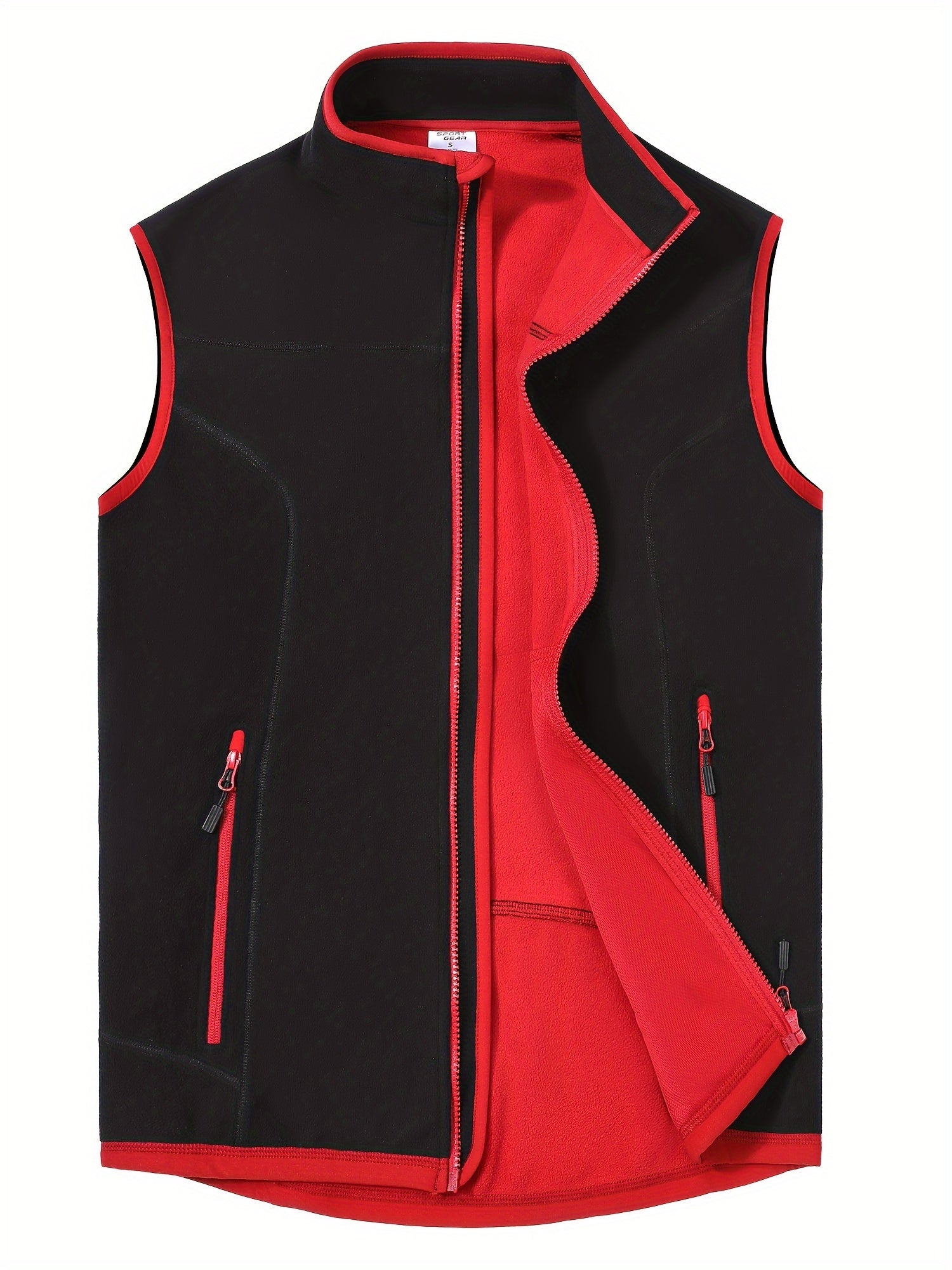Men's Warm Stand Collar Vest Full Zip Windproof Thermal Vest