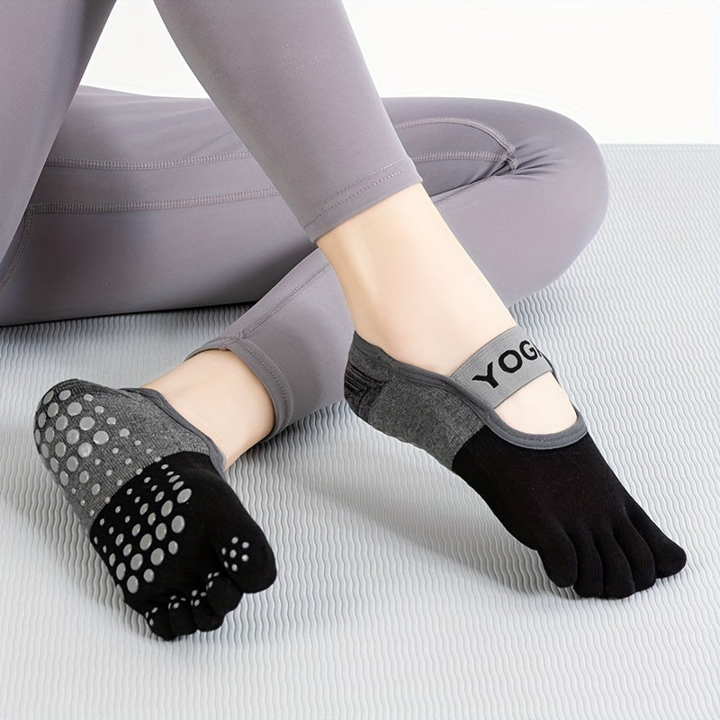 Women's Non-slip Five Toe Yoga Socks Breathable Dance Training Socks