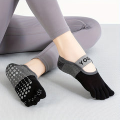 Women's Non-slip Five Toe Yoga Socks Breathable Dance Training Socks