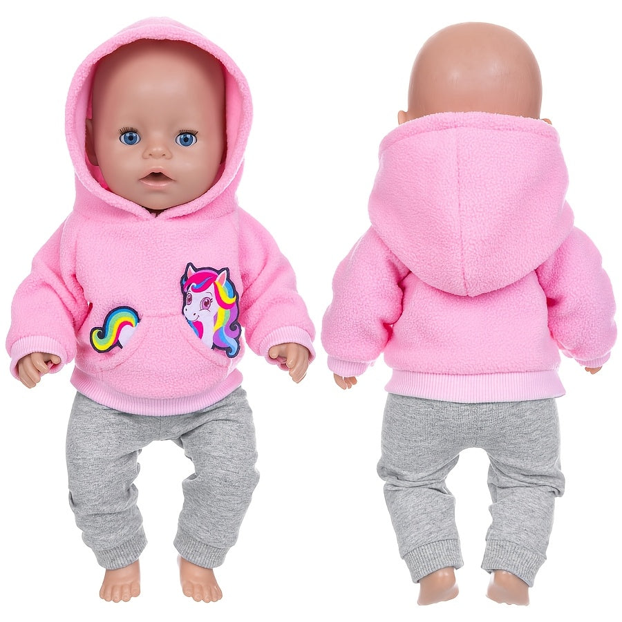 Colorful Pony Doll Clothes for 17-Inch Dolls - Hoodie Pants
