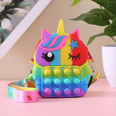 Unicorn Shoulder Bag for Girls - Pop Fidget Toy for Anxiety Relief