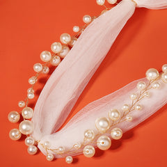 Princess Pearl Crown Faux Ivory Pearls Bridal Hair