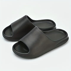 Women's Solid Pillow Slides Open Toe Soft Sole Non-slip Thick Bottom
