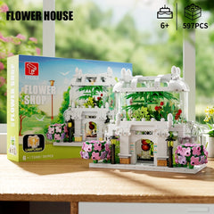 597pcs Flower Shop Building Set City Street Scene Toy