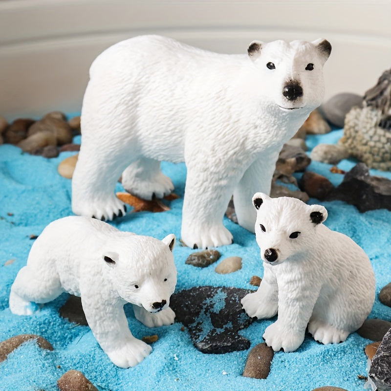 Animal Model Bear Polar Bear Small Set Microlandscape Dolls Toys