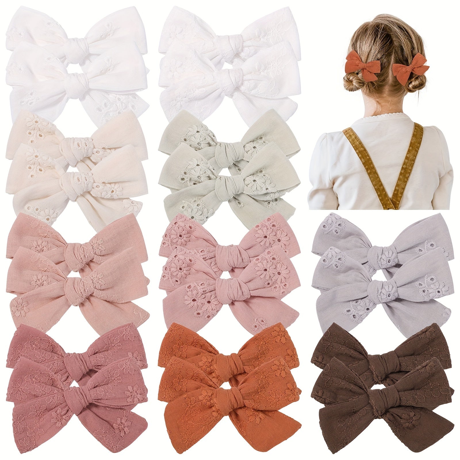 Baby Girls Bow Hair Clips Decorative Headwear Accessories