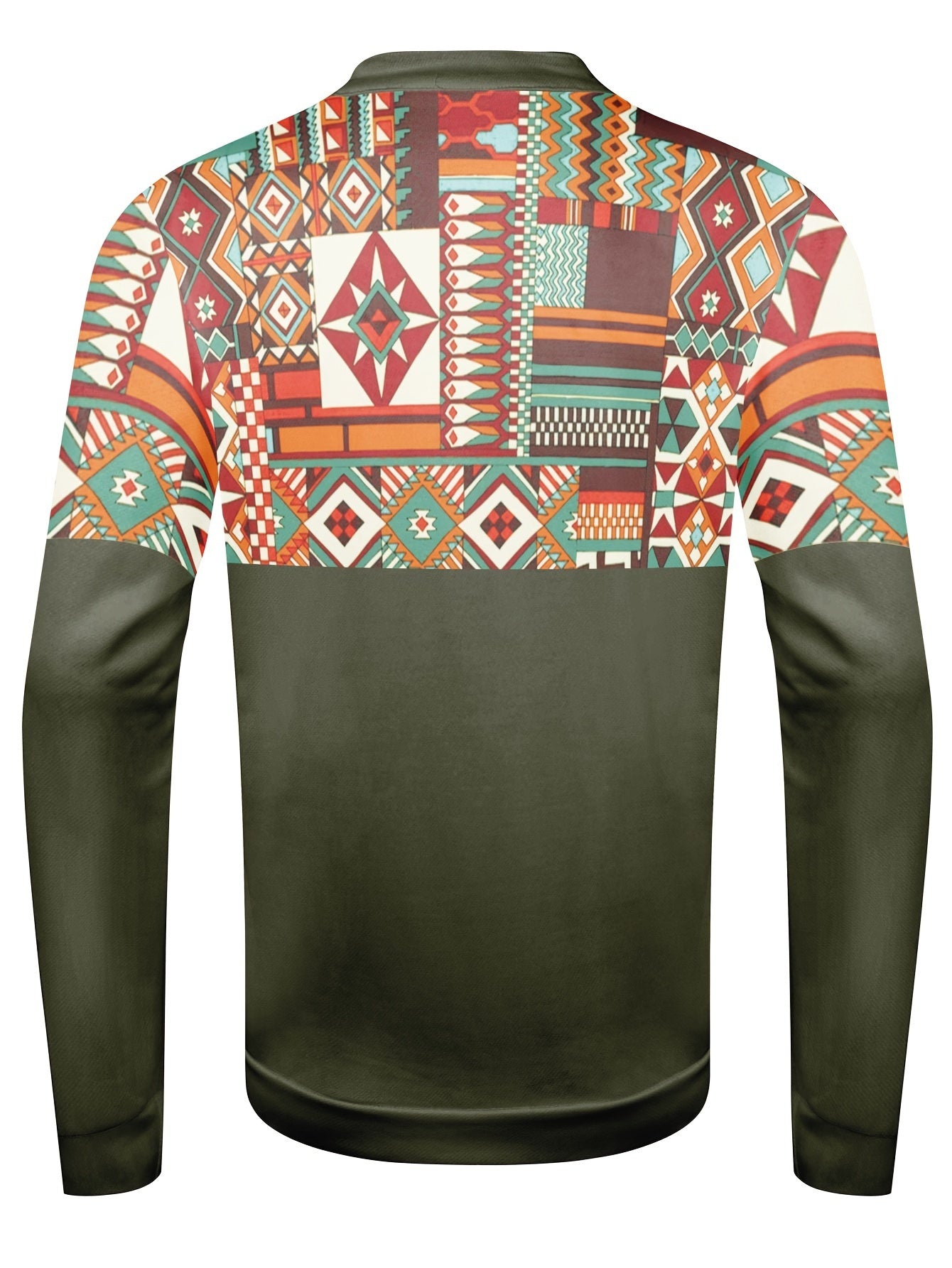 Men's Printed Long Sleeve Quick Drying Fitness Training Shirt