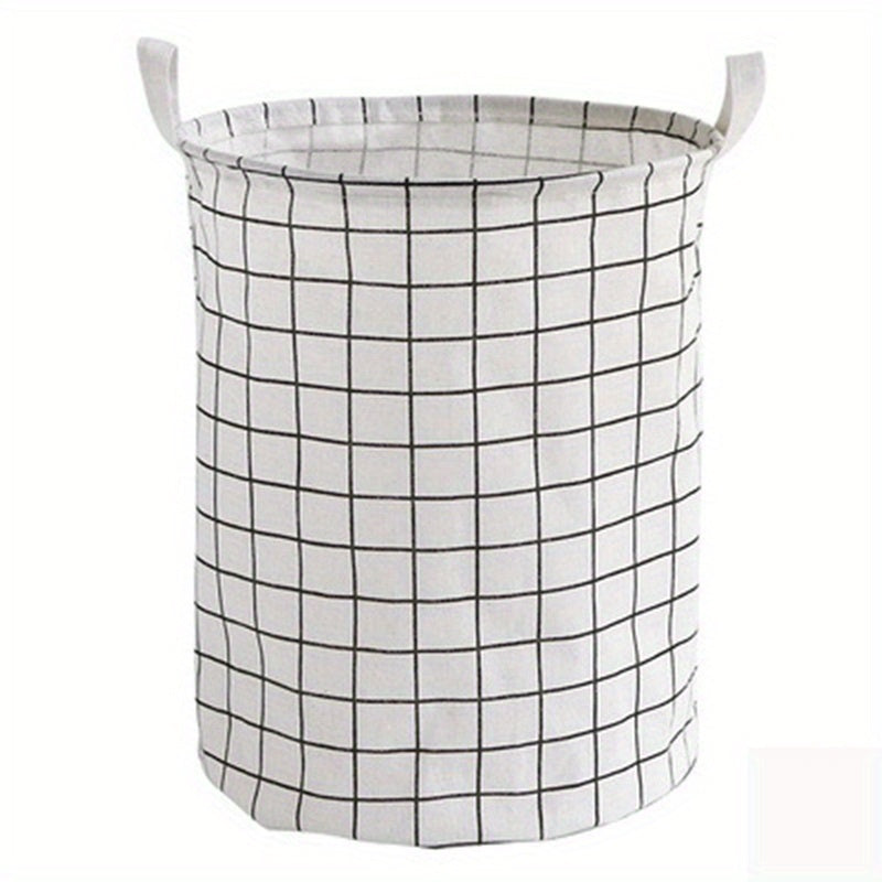 Print Laundry Basket Portable Foldable Home Storage Bag Cotton Linen Hamper