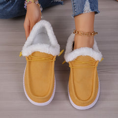 Plush Lined Thermal Snow Shoes Warm Non Slip Boat Shoes Fall Winter