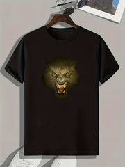 Monster Pattern Print Men's Comfy Sports T shirt Graphic Tee