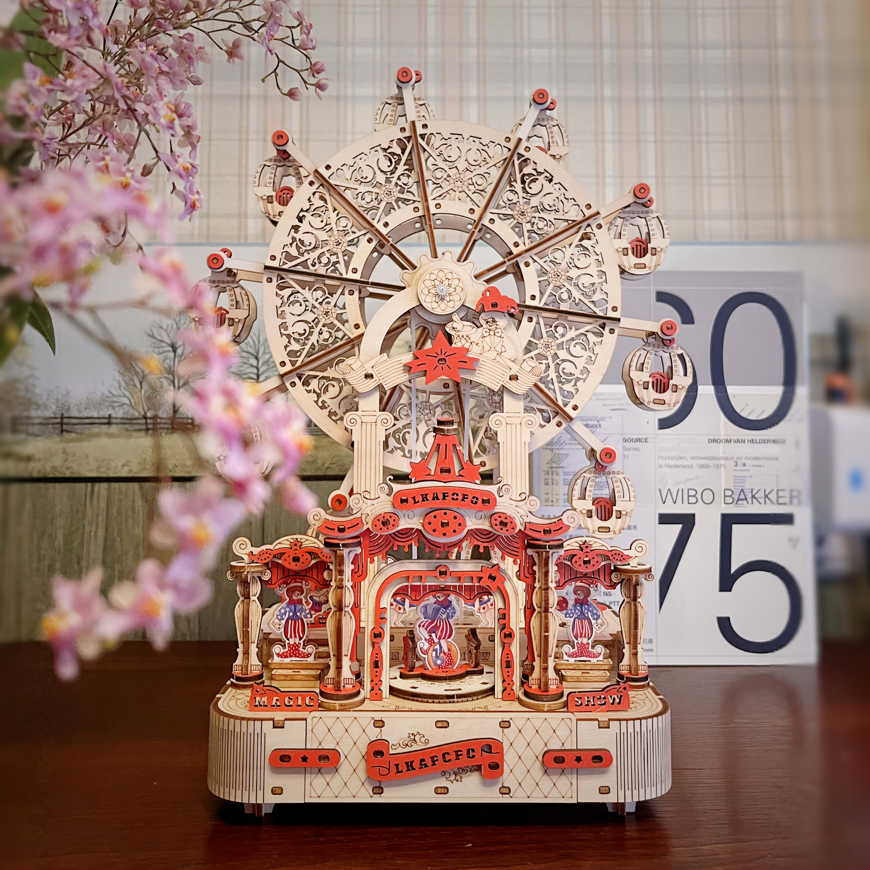 DIY 3D Wooden Puzzle Ferris Wheel Music Box Handcrafted Model Kit