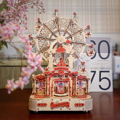 DIY 3D Wooden Puzzle Ferris Wheel Music Box Handcrafted Model Kit