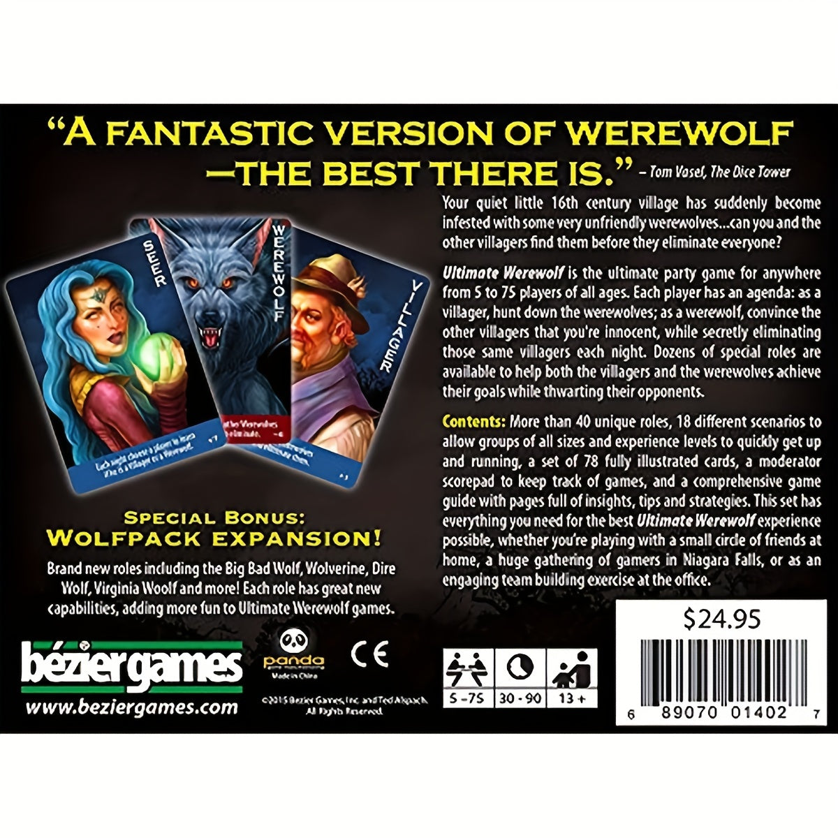 Ultimate Werewolf Board Game RPG Fast Paced Party Game