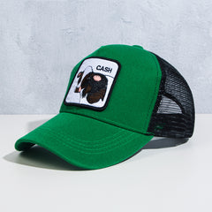 Green Animal Embroidered Baseball Cap Sunshade Peaked Cap