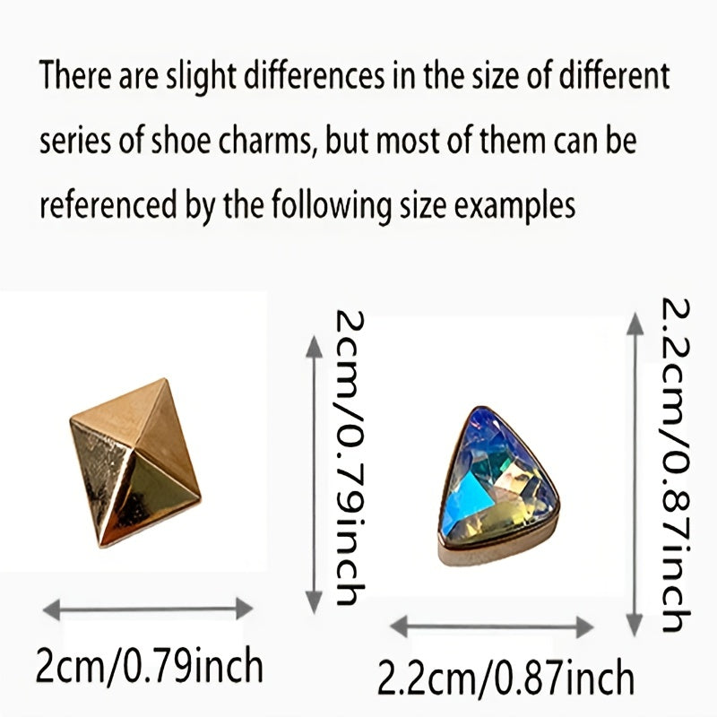26pcs Golden Rhinestones Shoe Decorations Set Shoe Buckle Accessories