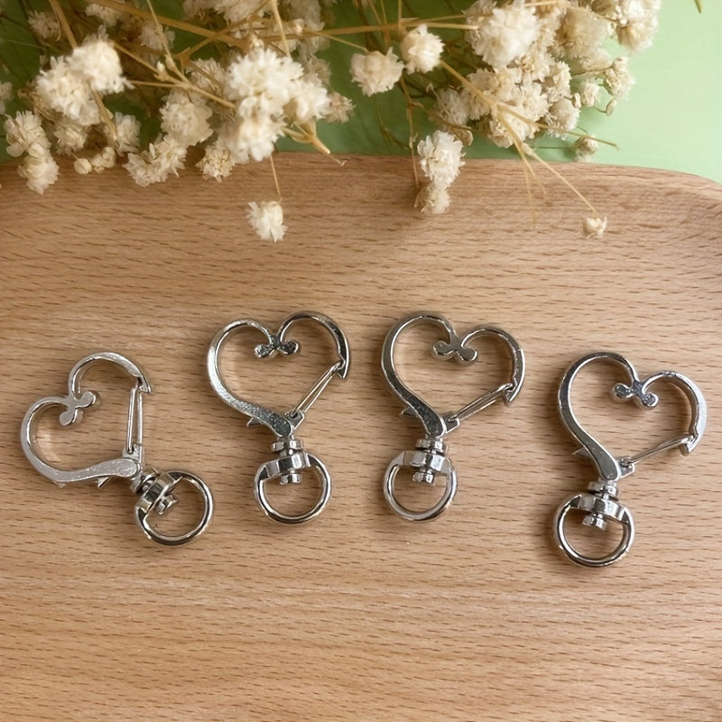 20pcs Heart Shaped Keychain Dog Buckle Jewelry DIY Accessories