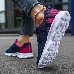 Women's Breathable Mesh Sneakers Lace Up Non Slip Lightweight Shoes